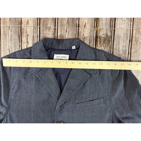 OUR LEGACY 1980-81 100% Linen Car coat size 48 US M color blue - Picture 6 of 9